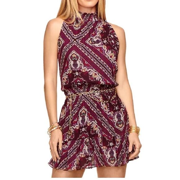 Ramy Brook Chrissie Silk Dress in Sangria Combo NWT Size XL - Picture 1 of 3